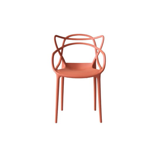 Set de 4 Sillas Palermo, Color Terracota, con Espaldar y Diseño Moderno
