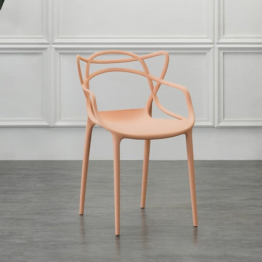 Set de 4 Sillas Palermo, Color Mandarina, con Espaldar y Diseño Moderno