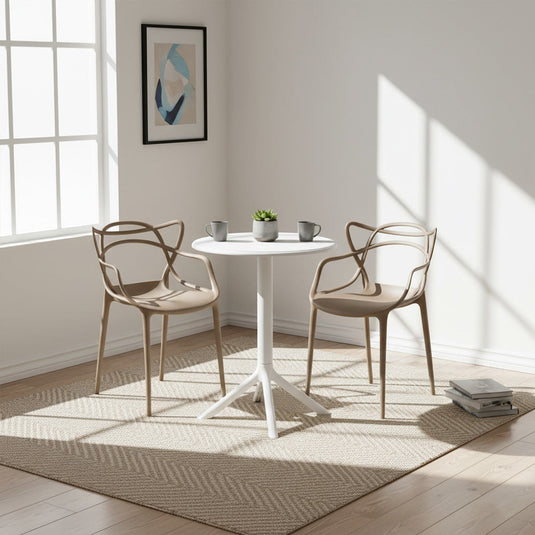 Set de 2 Sillas Palermo, Color Taupe, con Espaldar y Diseño Moderno