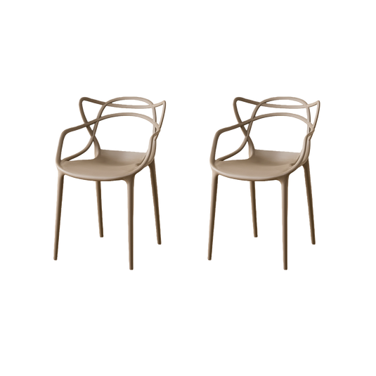 Set de 2 Sillas Palermo, Color Taupe, con Espaldar y Diseño Moderno