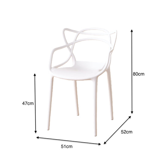 Silla Palermo, Color Blanco, con Espaldar y Diseño Moderno