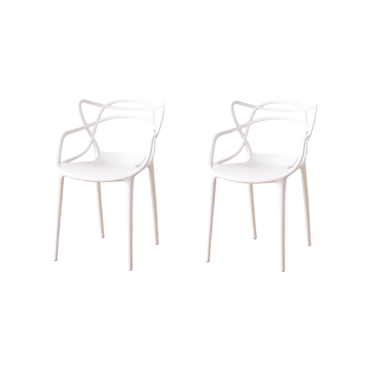 Set de 2 Sillas Palermo, Color Blanco, con Espaldar y Diseño Moderno