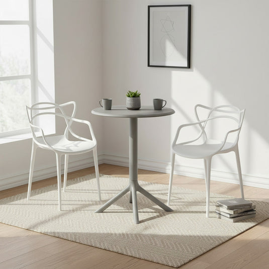 Set de 2 Sillas Palermo, Color Blanco, con Espaldar y Diseño Moderno