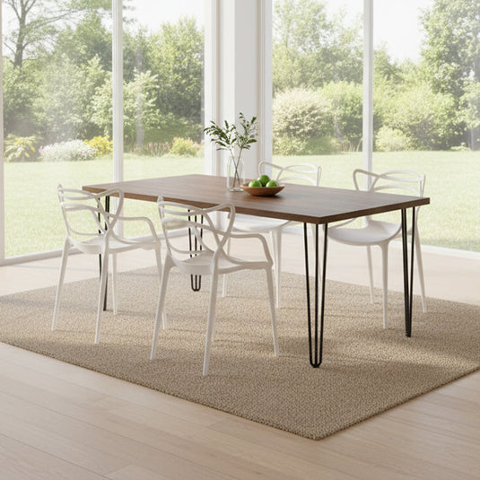 Set de 4 Sillas Palermo, Color Blanco, con Espaldar y Diseño Moderno