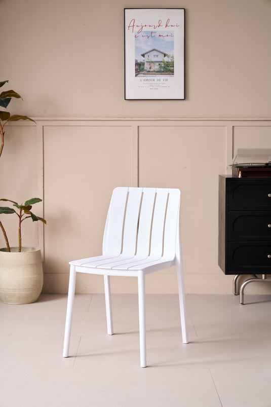 Silla Alice, Color Blanco, Con espaldar y diseño minimalista