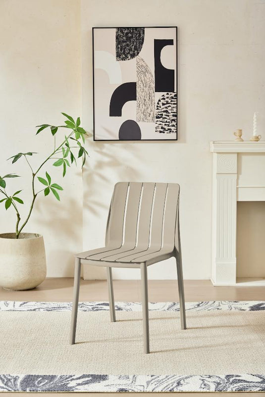 Silla Alice, Taupe, con Espaldar y Diseño Minimalista
