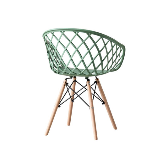 Set de 4 Sillas Oasis con Brazos, Color Verde Olivo, con Espaldar