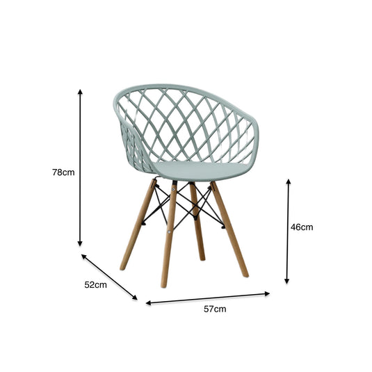Silla Oasis con Brazos, Color Azul Claro, con Espaldar