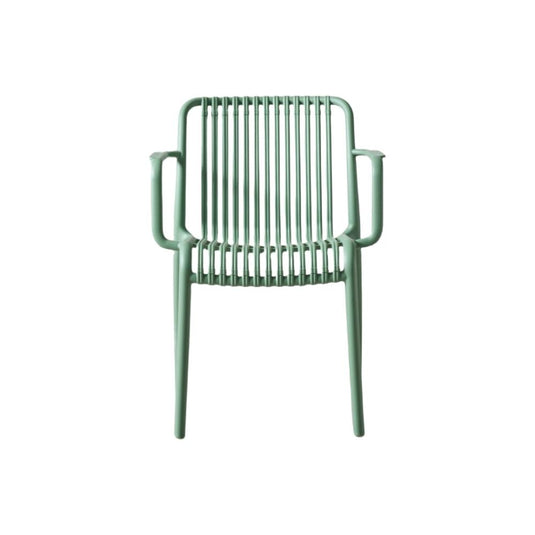 Set de 4 Sillas Terra con Brazos, Color Verde Olivo, con Espaldar