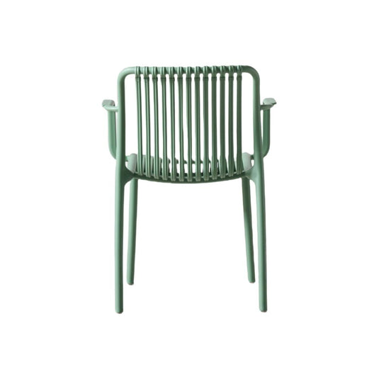 Set de 4 Sillas Terra con Brazos, Color Verde Olivo, con Espaldar