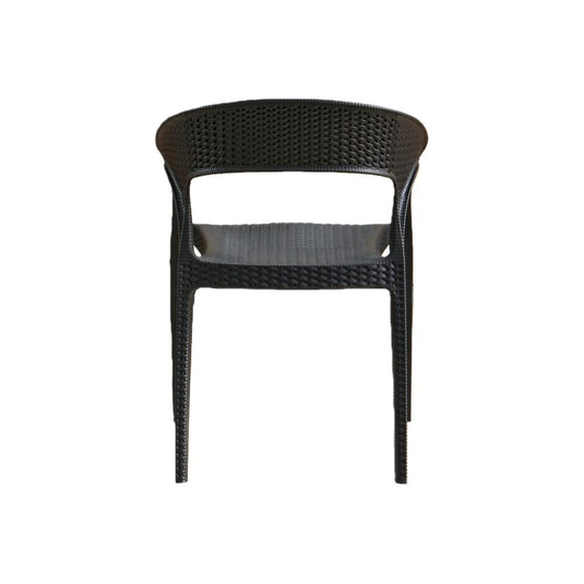 Set de 2 Sillas Axel, Negro, con Espaldar, Reposa Brazos y con Textura Trenzada