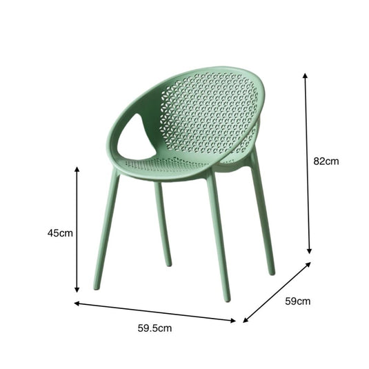 Set de 2 Sillas Selva con Brazos, Color Verde Olivo, con Espaldar