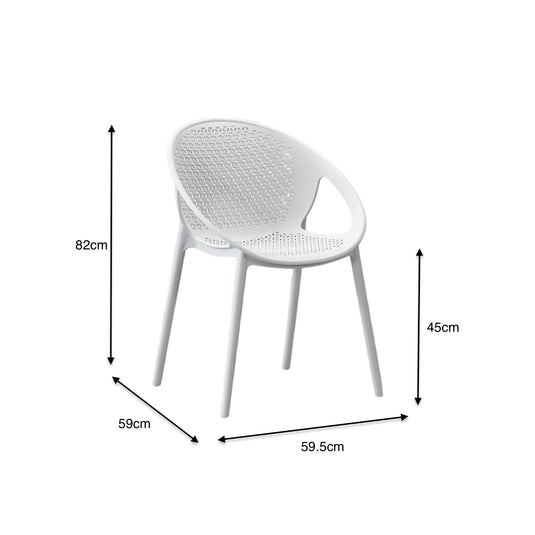 Silla Selva con Brazos, Color Blanco, con Espaldar