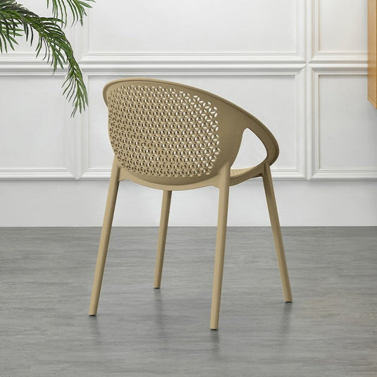 Set de 4 Sillas Selva con Brazos, Color Khaki, con Espaldar