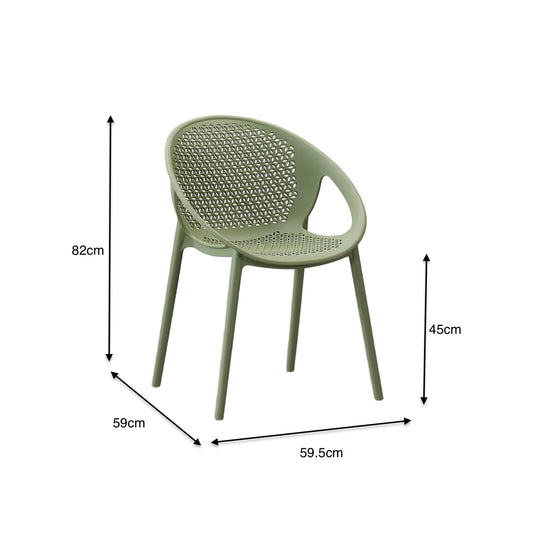 Silla Selva con Brazos, Color Verde, con Espaldar