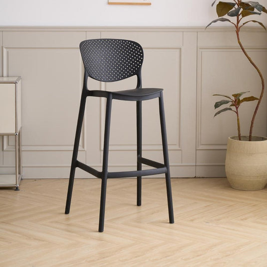 Silla para Bar Rio, Color Negro, Diseño Moderno