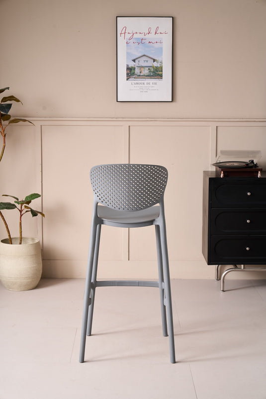 Silla para Bar Río, Color Gris Oscuro, Diseño Moderno X2