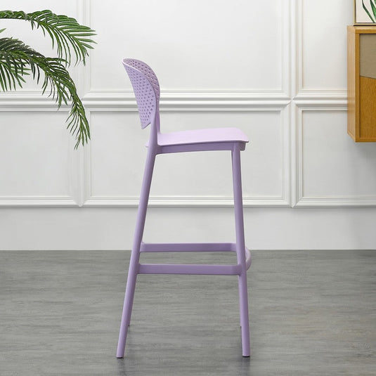Set de 4 Sillas para Bar Río, Color Lila, Diseño Moderno
