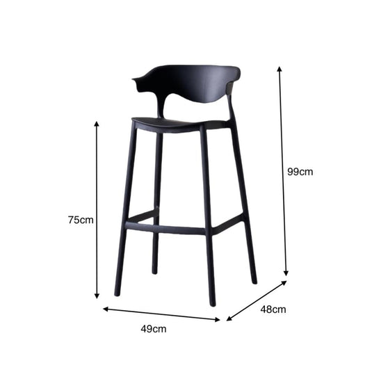 Silla para Bar Elena, Color Negro, Diseño Moderno