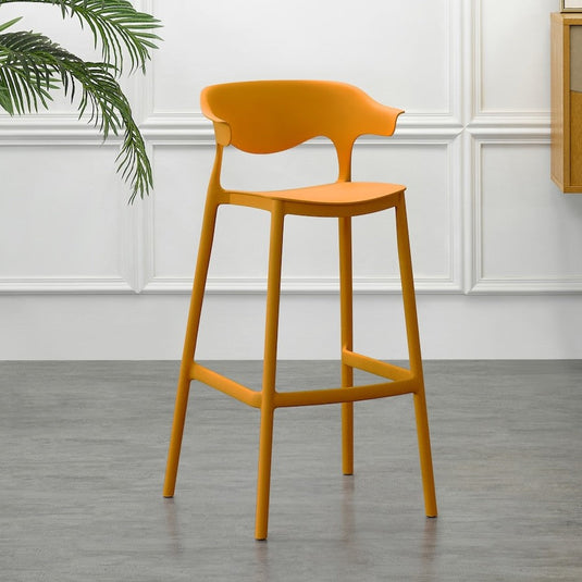 Set de 2 Sillas para Bar Elena, Color Naranja, Diseño Moderno