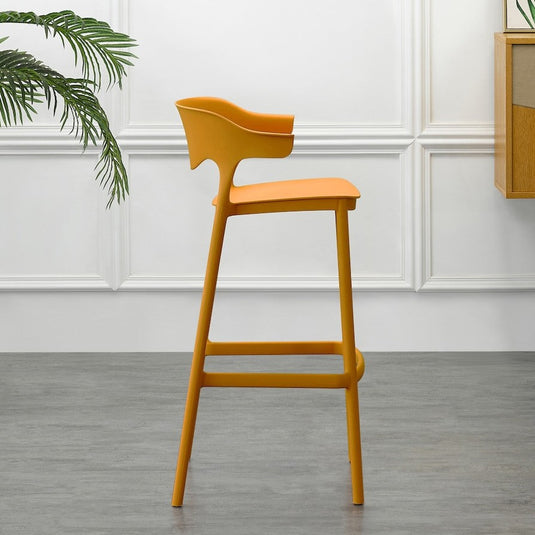 Set de 2 Sillas para Bar Elena, Color Naranja, Diseño Moderno