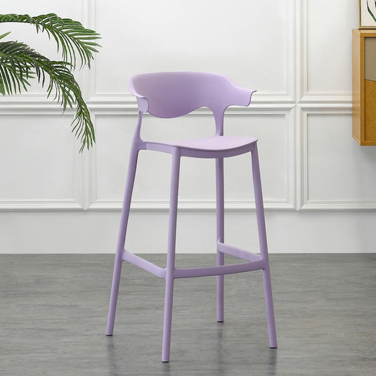 Set de 4 Sillas para Bar Elena, Color Lila, Diseño Moderno
