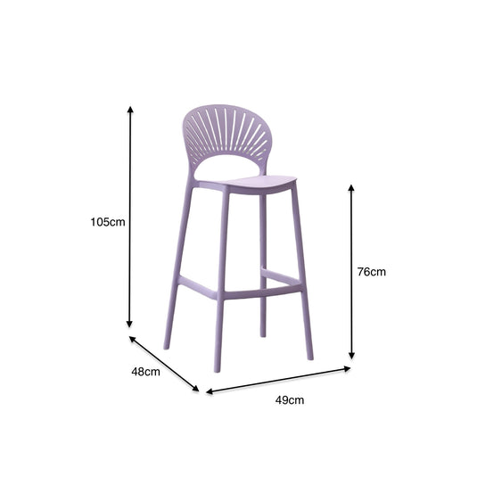 Set de 2 Sillas para Bar Paraíso, Color Lila, Diseño Moderno