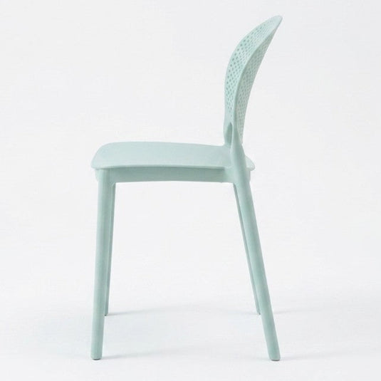 Silla Florida, Color Azul Claro, con Espaldar y Diseño Moderno