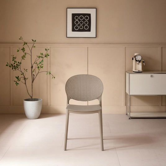 Silla Florida, Color Taupe, con Espaldar y Diseño Moderno