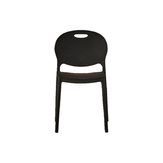 Set de 4 Sillas Queens, Negro, con Espaldar Redondo y Diseño Minimalista