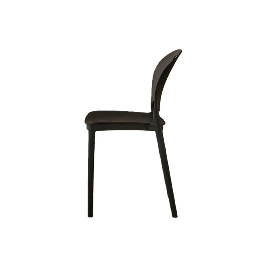 Set de 2 Sillas Queens, Negro, con Espaldar Redondo y Diseño Minimalista