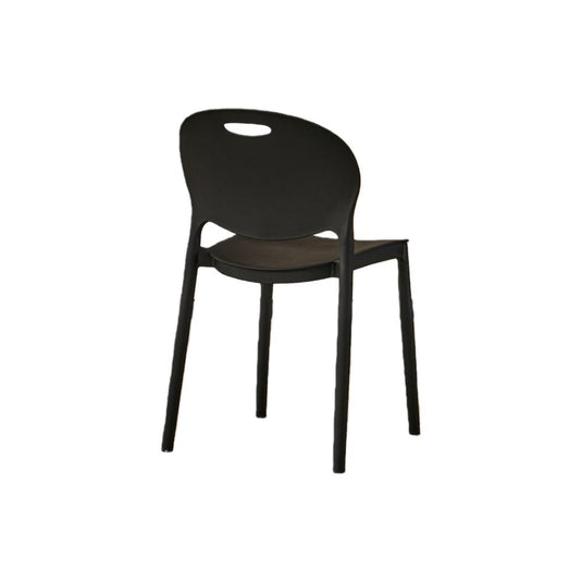 Set de 2 Sillas Queens, Negro, con Espaldar Redondo y Diseño Minimalista