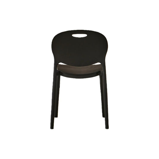 Set de 4 Sillas Queens, Negro, con Espaldar Redondo y Diseño Minimalista