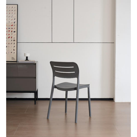 Set de 4 Sillas Harriman, Gris Oscuro, con Medio Espaldar y Diseño Minimalista