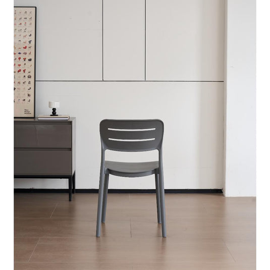 Set de 4 Sillas Harriman, Gris Oscuro, con Medio Espaldar y Diseño Minimalista