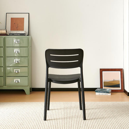 Set de 2 Sillas Harriman, Negro, con Medio Espaldar y Diseño Minimalista