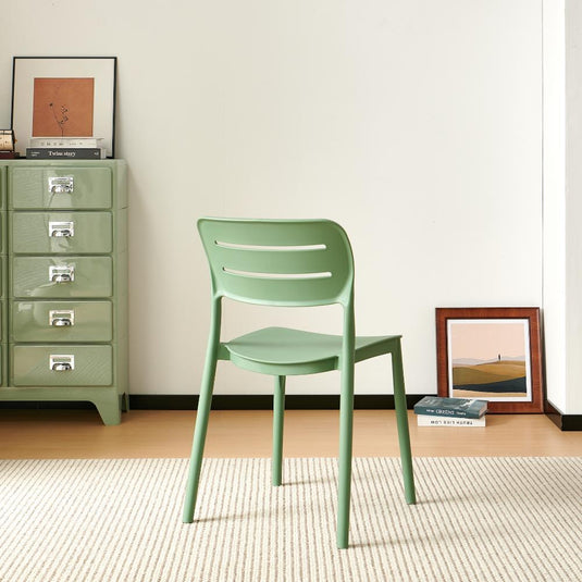 Set de 4 Sillas Harriman, Verde, con Medio Espaldar y Diseño Minimalista