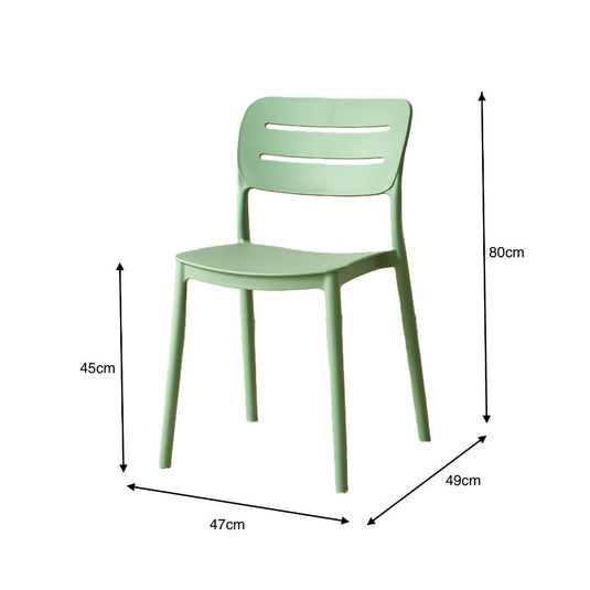 Set de 4 Sillas Harriman, Verde, con Medio Espaldar y Diseño Minimalista