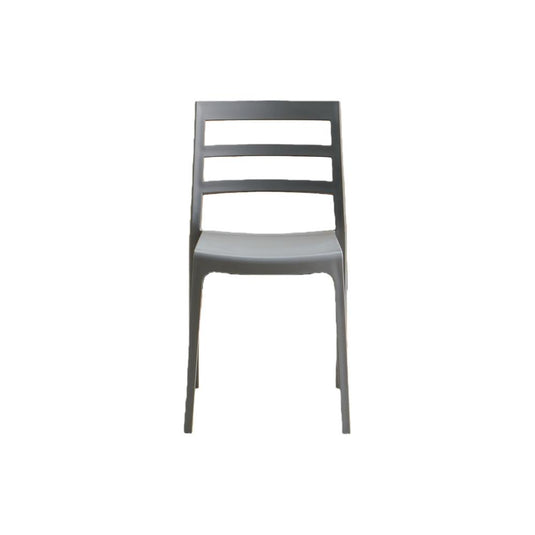 Set de 2 Sillas New York, Gris Oscuro, con Espaldar en Líneas y Diseño Minimalista