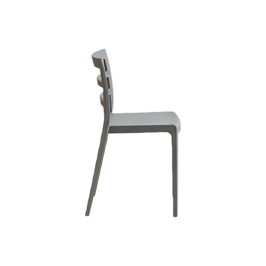 Set de 2 Sillas New York, Gris Oscuro, con Espaldar en Líneas y Diseño Minimalista