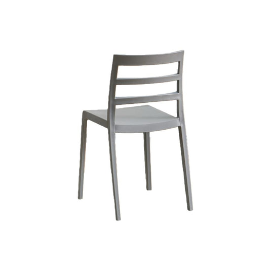 Set de 4 Sillas New York, Gris Oscuro, con Espaldar en Líneas y Diseño Minimalista