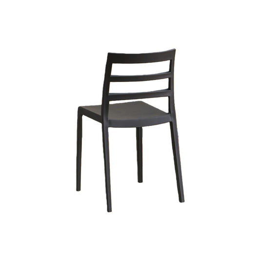 Silla New York, Negro, con Espaldar en Líneas y Diseño Minimalista