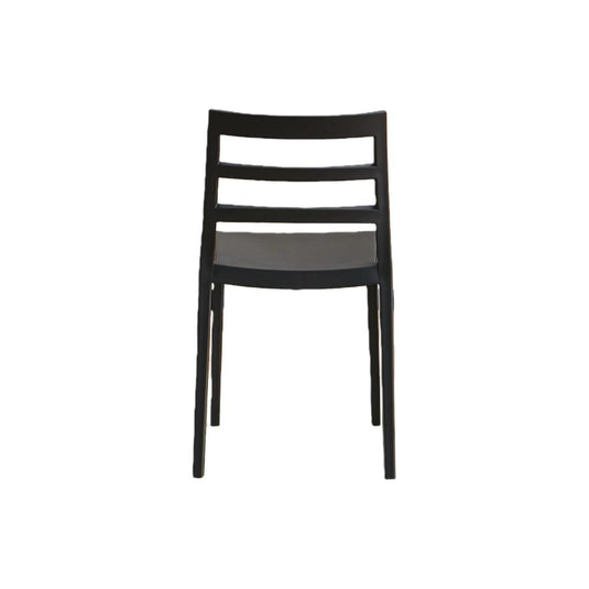 Silla New York, Negro, con Espaldar en Líneas y Diseño Minimalista