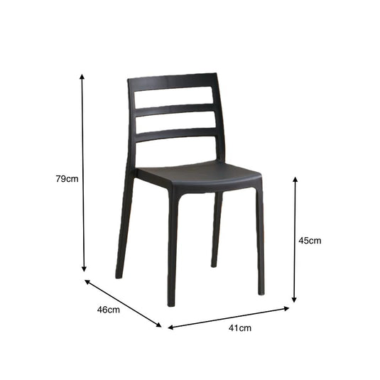 Silla New York, Negro, con Espaldar en Líneas y Diseño Minimalista