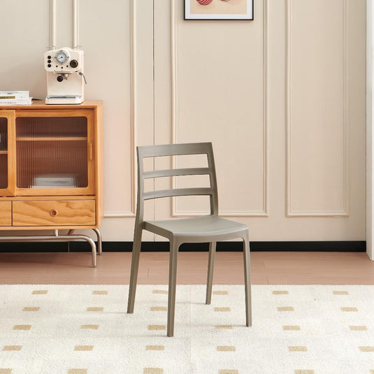 Set de 2 Sillas New York, Taupe, con Espaldar en Líneas y Diseño Minimalista