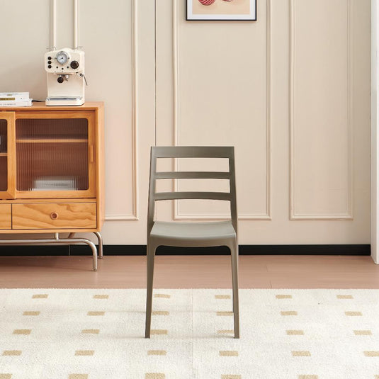 Silla New York, Taupe, con Espaldar en Líneas y Diseño Minimalista