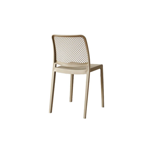 Set de 4 Sillas Manhattan, Taupe, con Espaldar en Rejilla y Diseño Minimalista