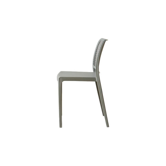 Silla Manhattan, Gris Oscuro, con Espaldar en Rejilla y Diseño Minimalista