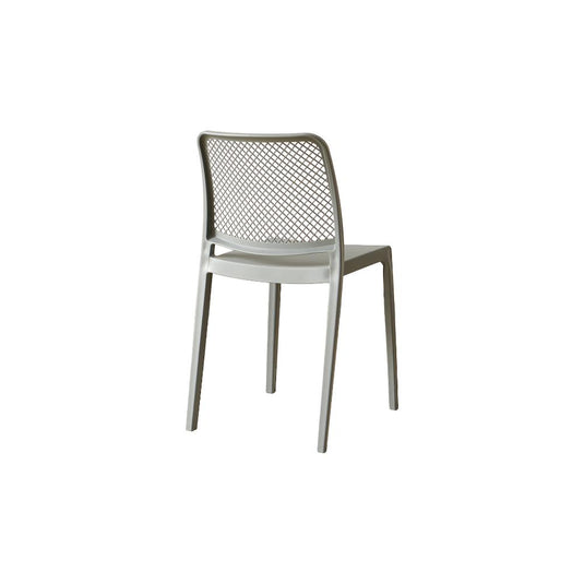 Silla Manhattan, Gris Oscuro, con Espaldar en Rejilla y Diseño Minimalista