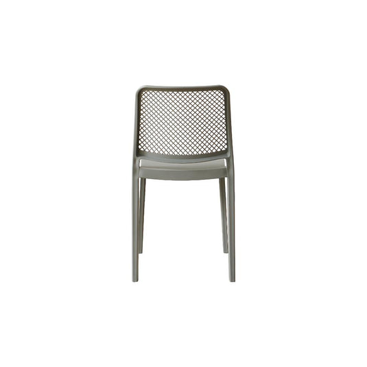 Set de 4 Sillas Manhattan, Gris Oscuro, con Espaldar en Rejilla y Diseño Minimalista